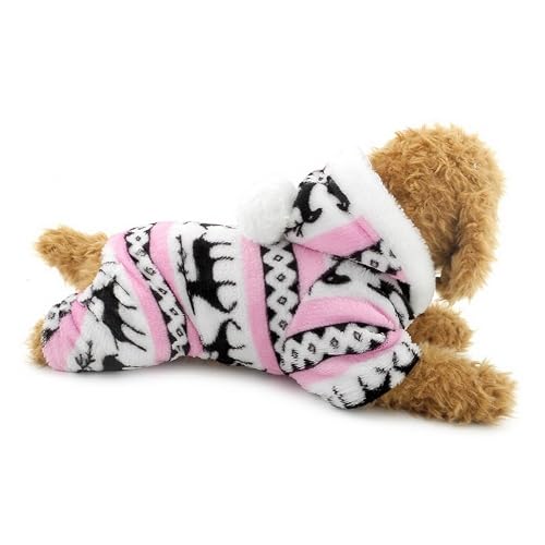 ZUNEA Reno Mono Mascotas Terciopelo Suave del Perrito Caliente Pijamas del suéter Encapuchado de Puente Ropa…