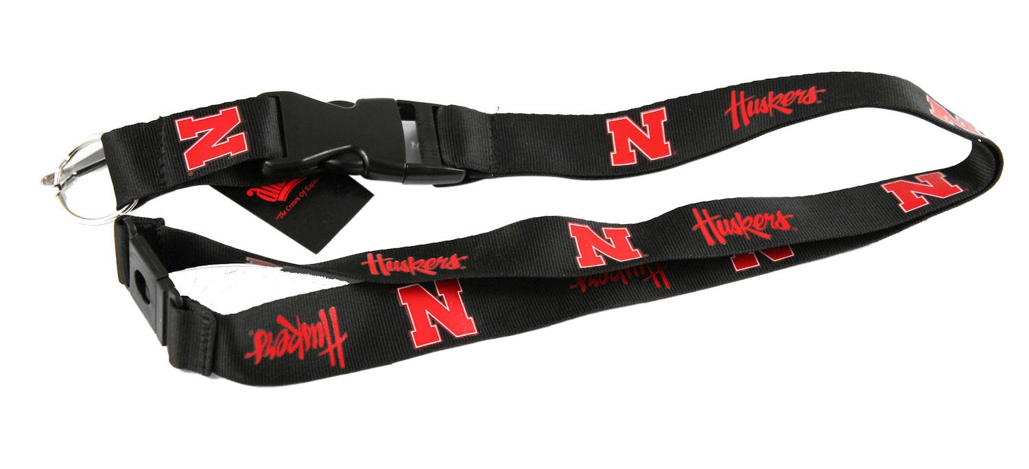 aminco NCAA Nebraska Cornhuskers Clip Lanyard Keychain Id Ticket Holder Clip - Black