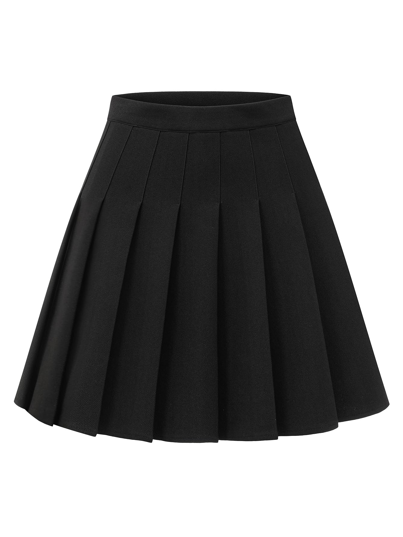 Shestellar Women's Black Pleated Skirt High Waisted Tennis A-Line Mini