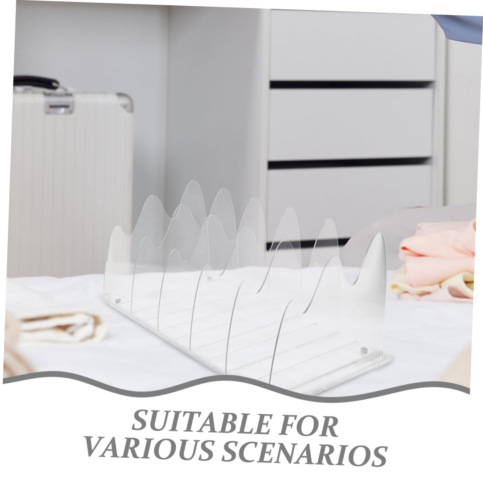 ABOOFAN Divisores de Estantería Ajustables de Acrílico Transparente para Organizar Armarios Separadores de Estantes para Ropa Soporte para Bolsos para Uso Doméstico 4 Piezas