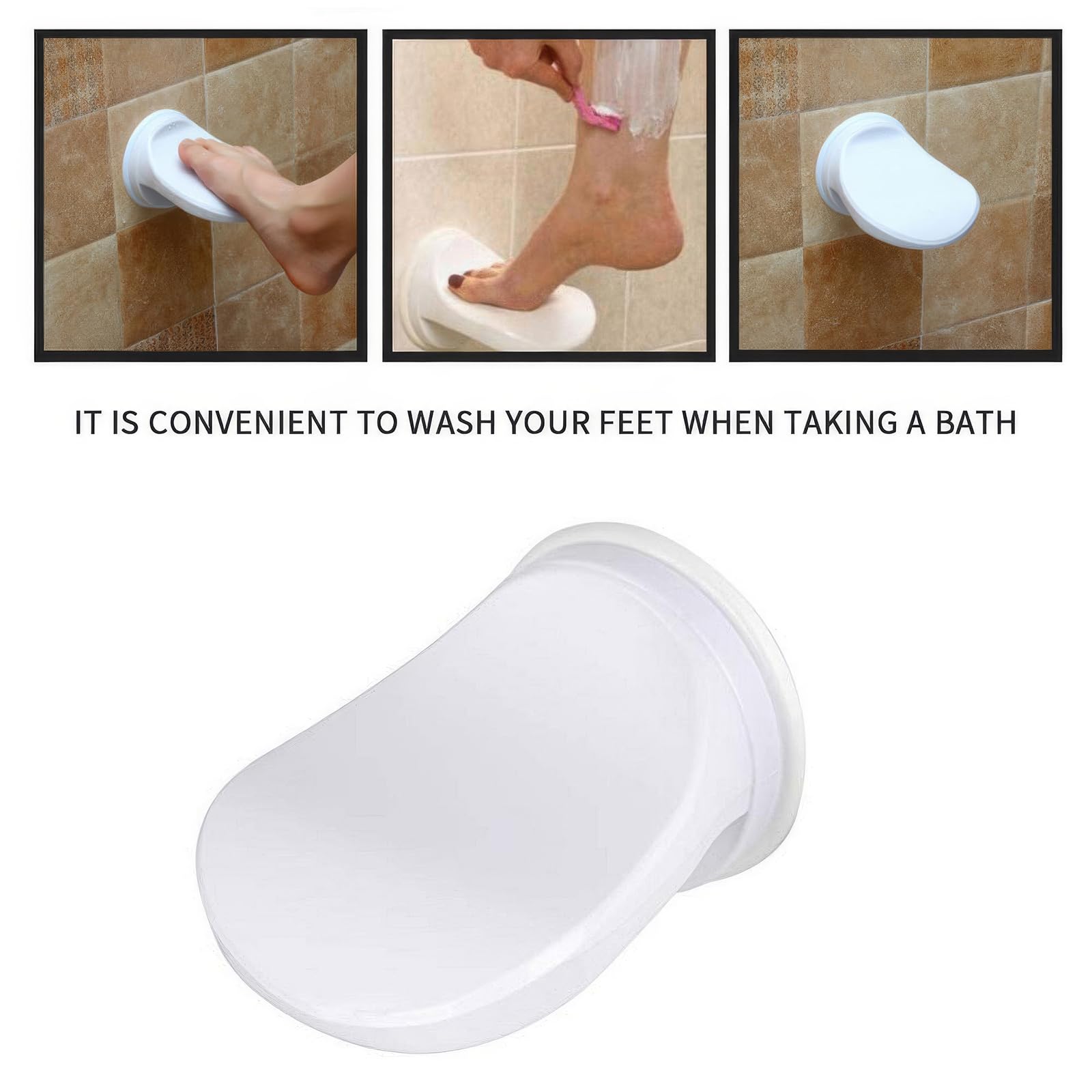 Repose-pieds de douche, Repose-pieds de douche professionnel, Pas de perçage nécessaire, Pédale de bain antidérapante avec ventouse puissante, Accessoires de douche pour jambes de rasage