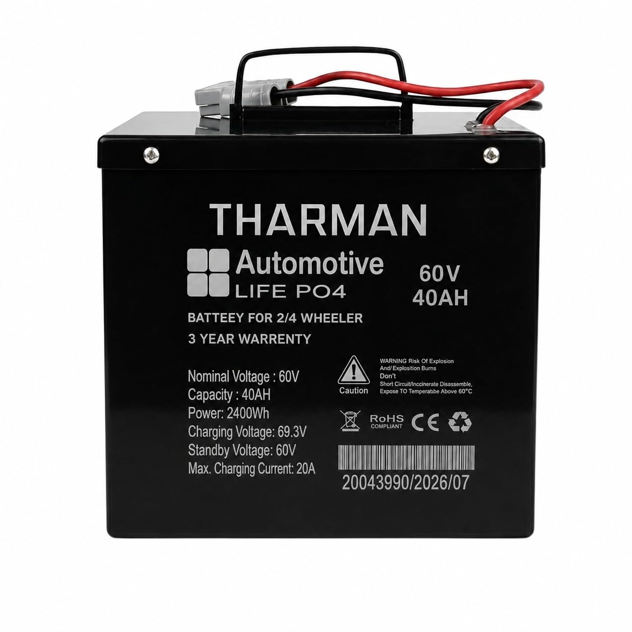 60V 40Ah Lithium-Ion Battery for Electric Scooter Bike Vehicle | 3600Wh High Capacity EV Battery Fast Charging Long Cycle Life | Inbuilt Smart BMS Protection Stable Output | Heavy-Duty Battery-image-46