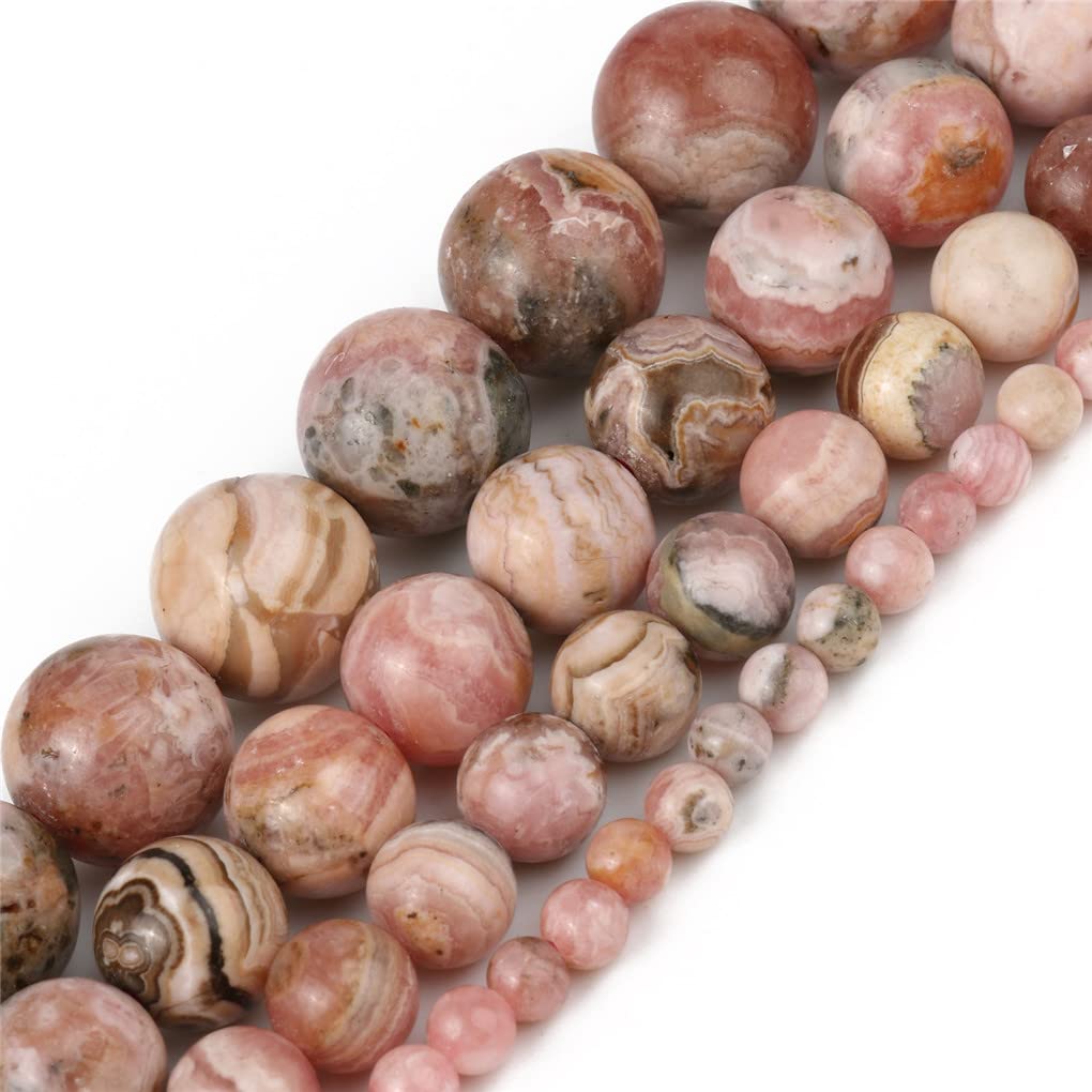 Perles en pierre naturelle rhodochrosite Hamthuit de qualité pour joaillerie artisanale