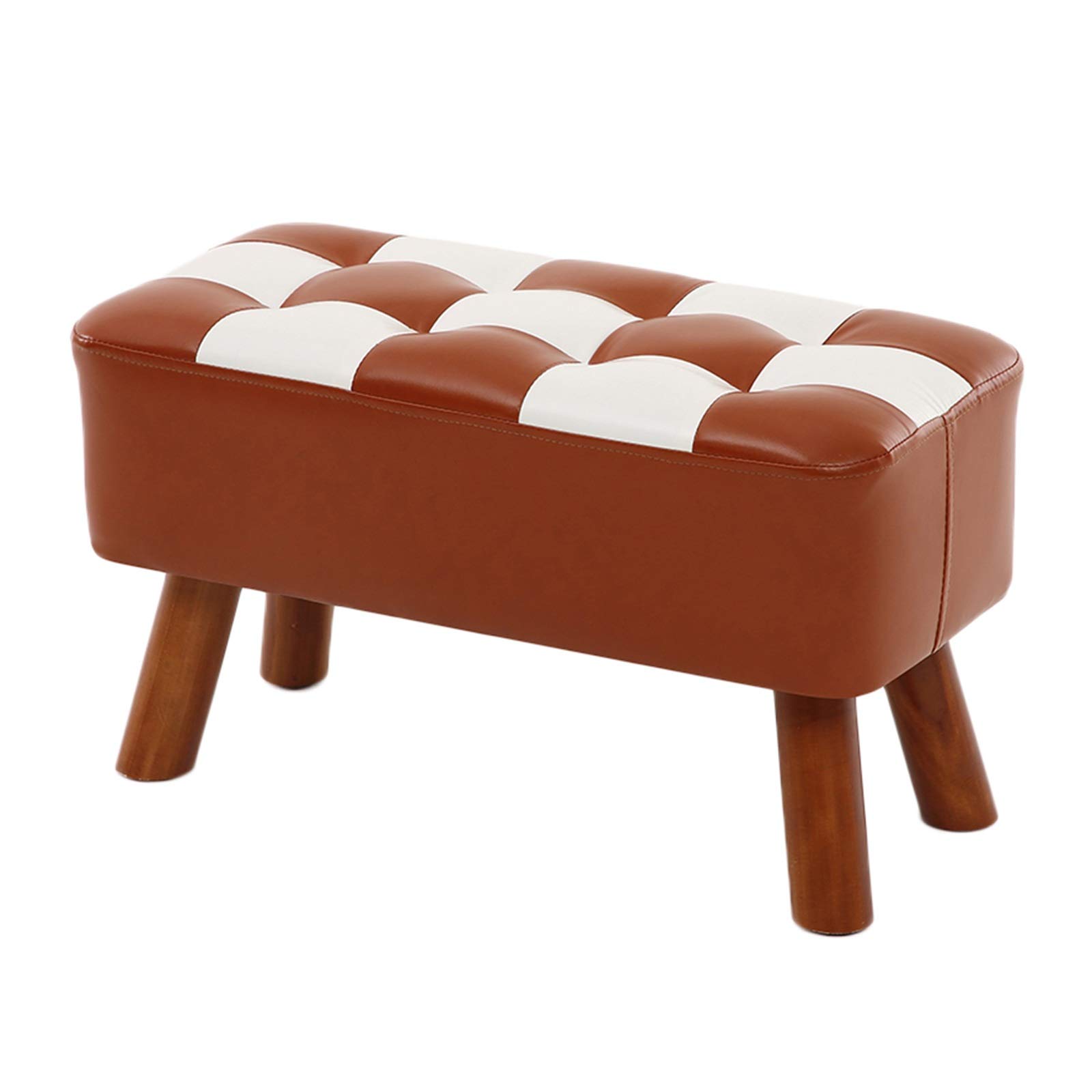 Tabouret ottoman long avec assise cuir PU pour aménagement magasin de vêtement