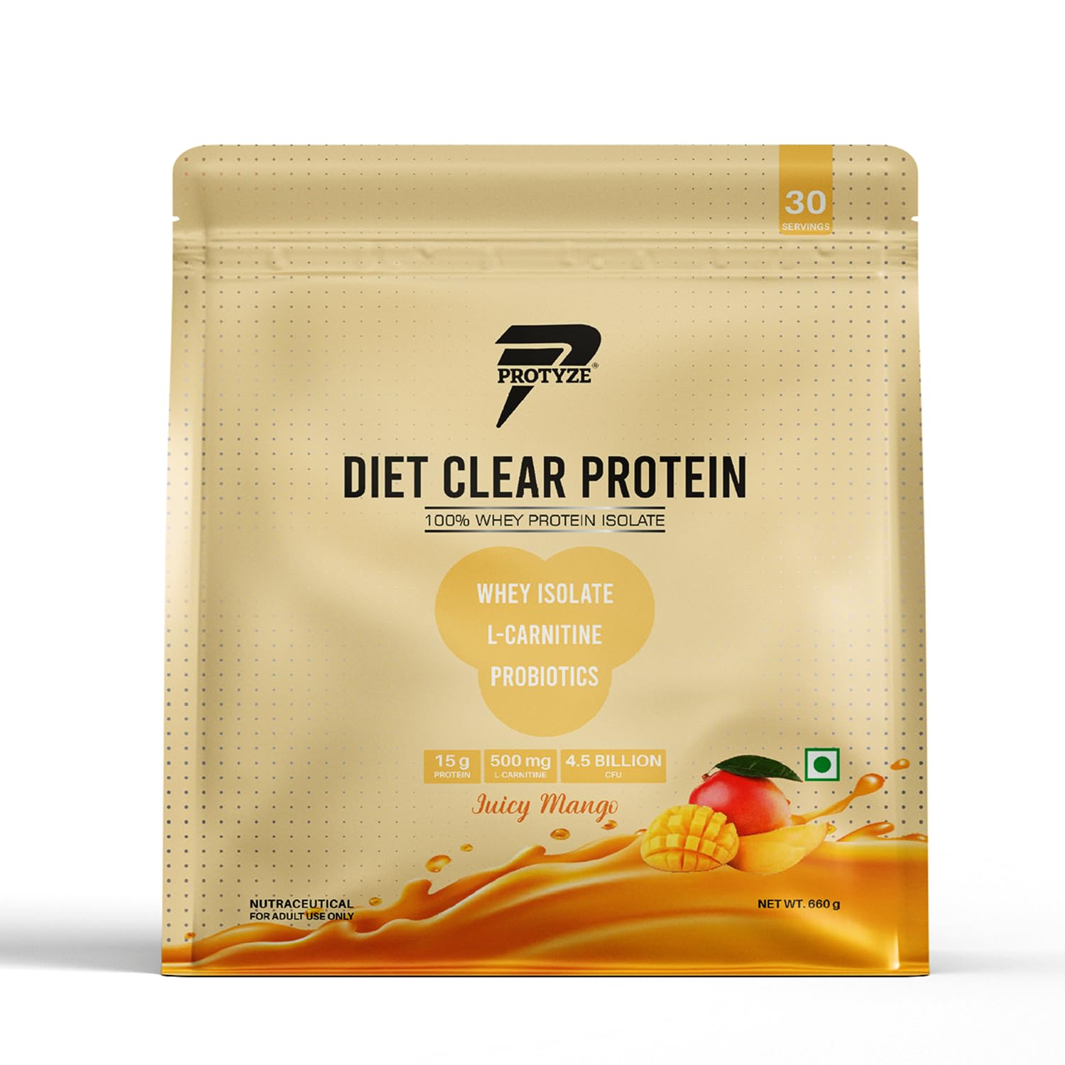 ダイエットフード NO Protyze Diet Clear Whey Protein Isolate 660gm | 15g Protein Per