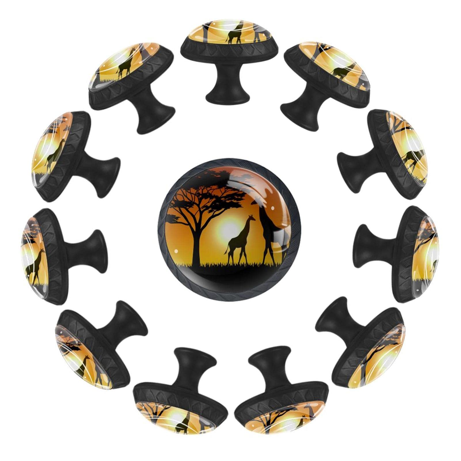 Boutons de tiroir ronds Sunset Two Girafe 35mm pour commode enfant x12
