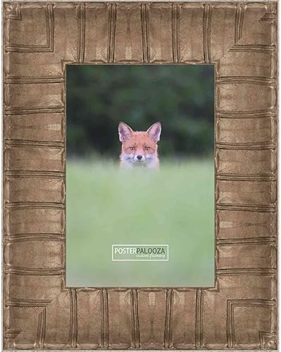 Miniatura 1 de Poster Palooza Marco de fotos de madera de color plateado antiguo adornado de 24 x 28 pulgadas con acrílico UV, parte trasera de tablero de espuma y