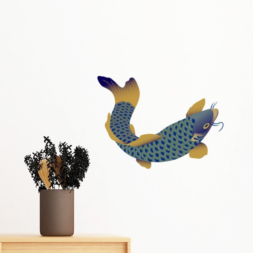 Papier peint chambre decal poisson bleu pour creer un espace zen et cosy