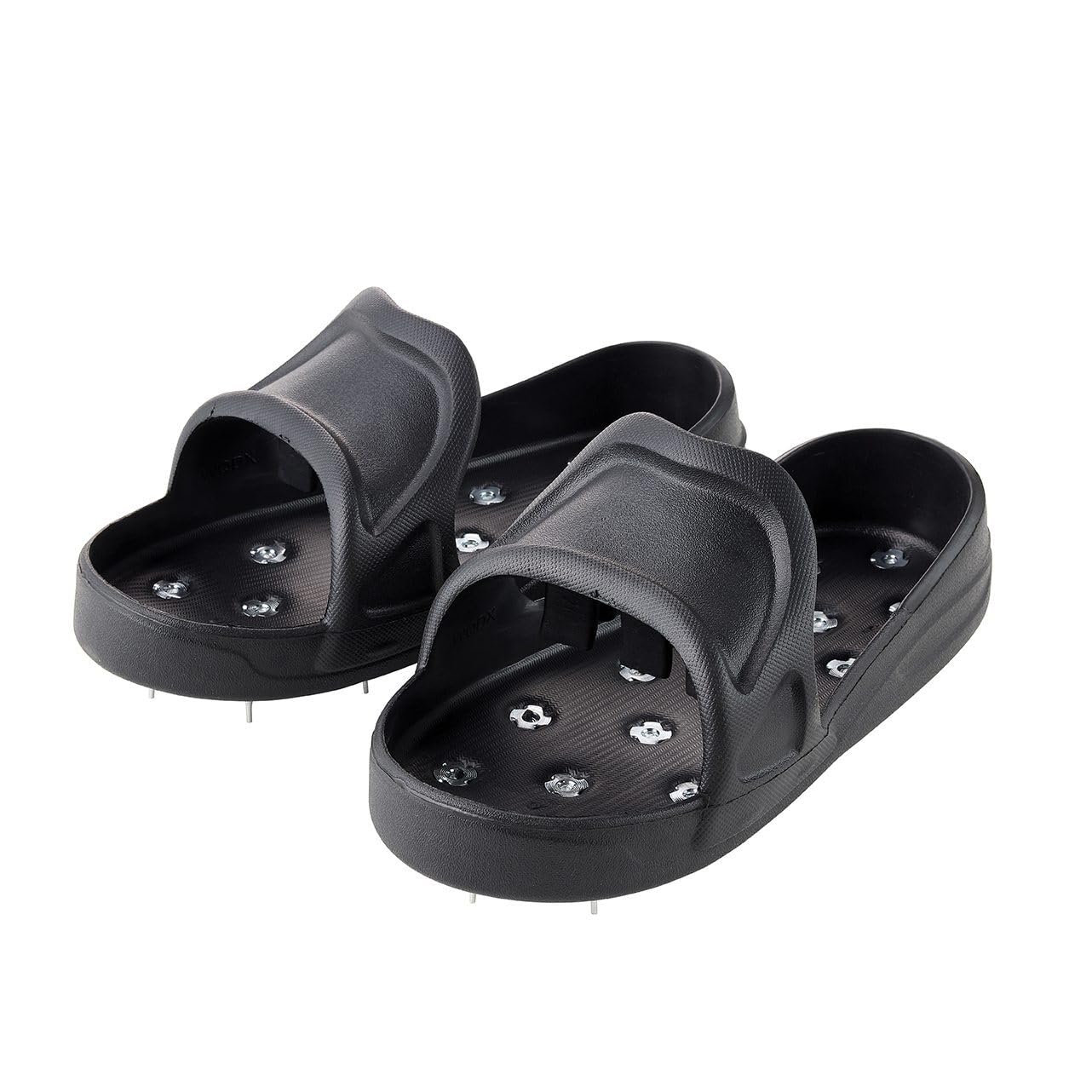 Polybound Black Epoxy Spiked Lawn Aerator Shoes, Heavy Duty Spiked Aerating Sandals Shoes For Effective Aerating, Pre-Assembled Lawn Scarifier And Aerator For Lawns Yard Patio Garden Grass, Epoxy Flooring