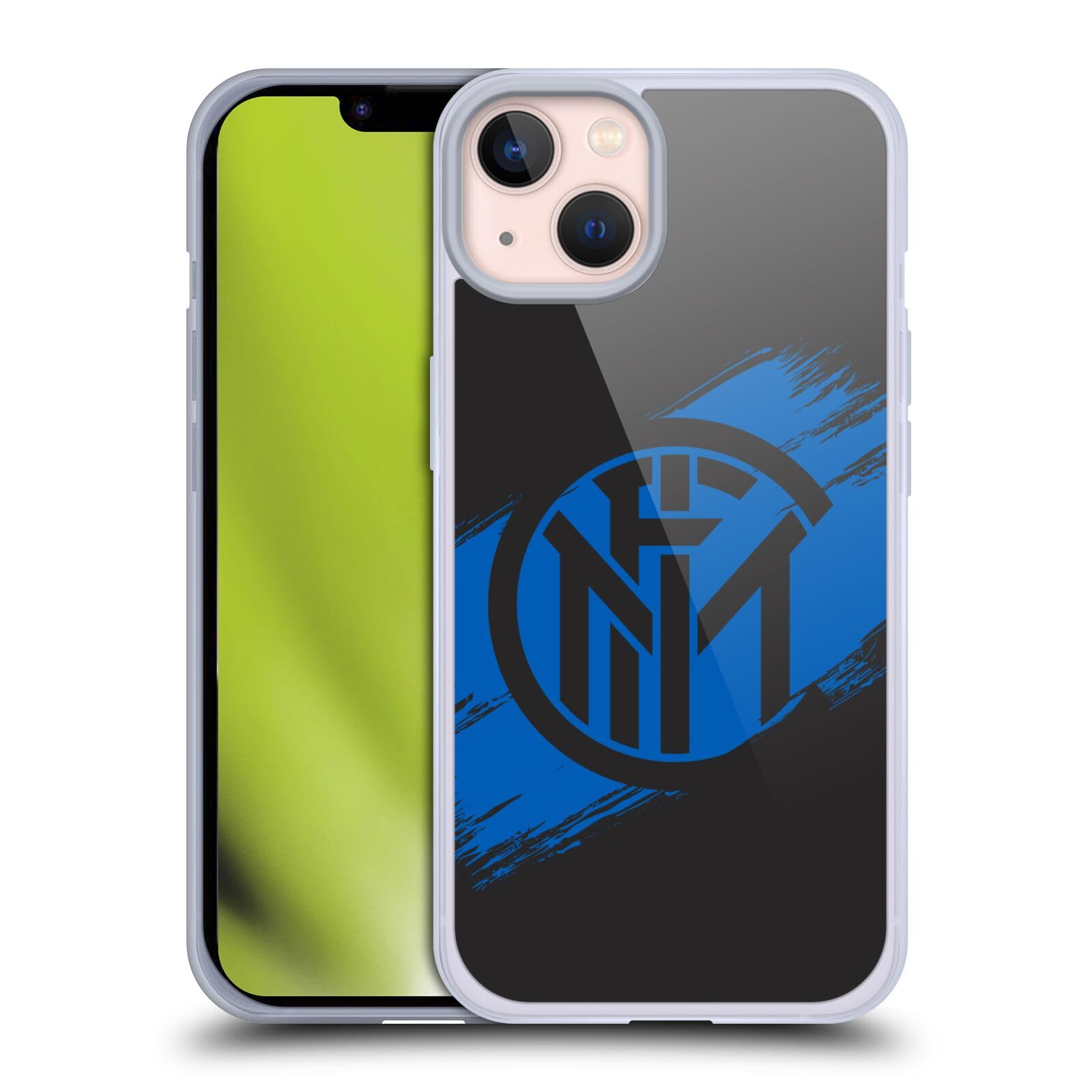 Head Case Designs Licenza Ufficiale Inter Milan Tratti di Pennello Grafici Custodia Cover in Morbido Gel Compatibile con Apple iPhone 13