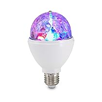 BRILONER – Lampadina LED cambiacolore, luci festa discoteca, rotabile, 3 W, adatta a tutte le lampade con montaggio E27, luce stroboscopica, luce discoteca per feste, luci strobo, Ø7.3×12.9cm (DxA)