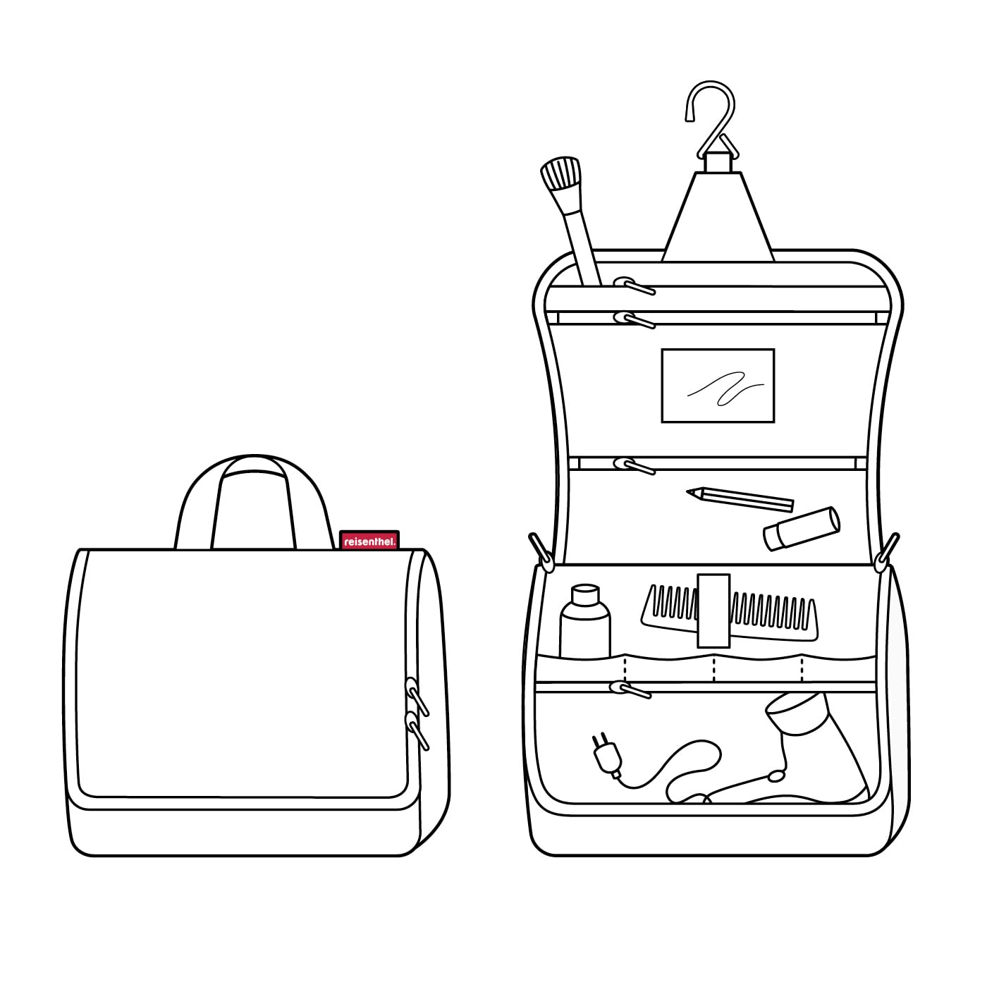 reisenthel toiletbag XL Leo Macchiato - praktischer Kulturbeutel mit Haken, wasserabweisendes Material