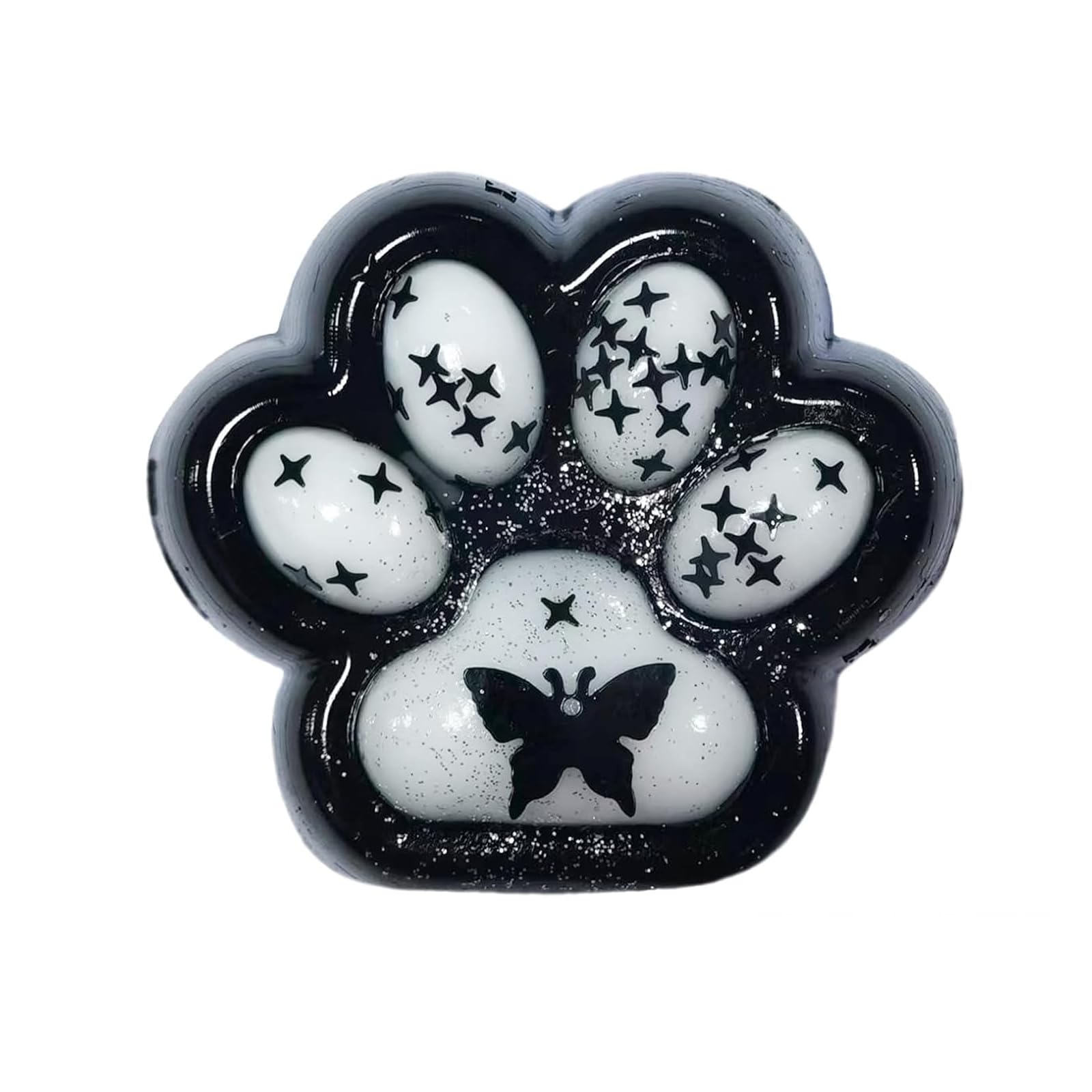 Taba Squishy, Squishy Toys, Quishy Ball Cat Paw Squishy Cat Paw Funny Novelty Cute Animals Fidget Toy for Girls Boys Birthday Party Gifts Relaxation for Kids Teenage (Black)