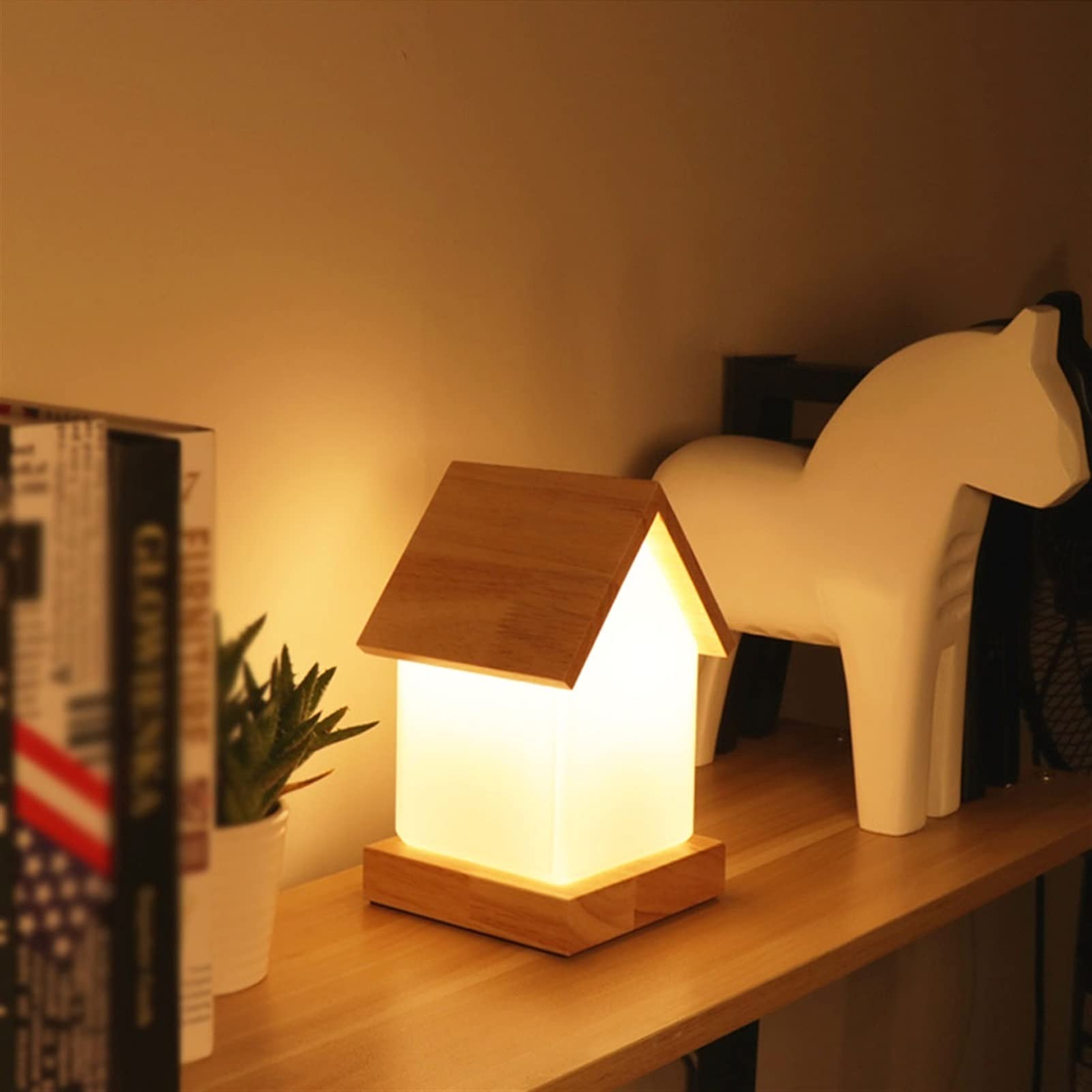 YSJNGF biurkowa LED stołowa do sypialni dziecięcej lampka nocna na biurko z przyciskiem przełącznika Lampka nocna Szklany klosz Sypialnia Salon Pokój dziecięcy stołowa Lampka do czytania