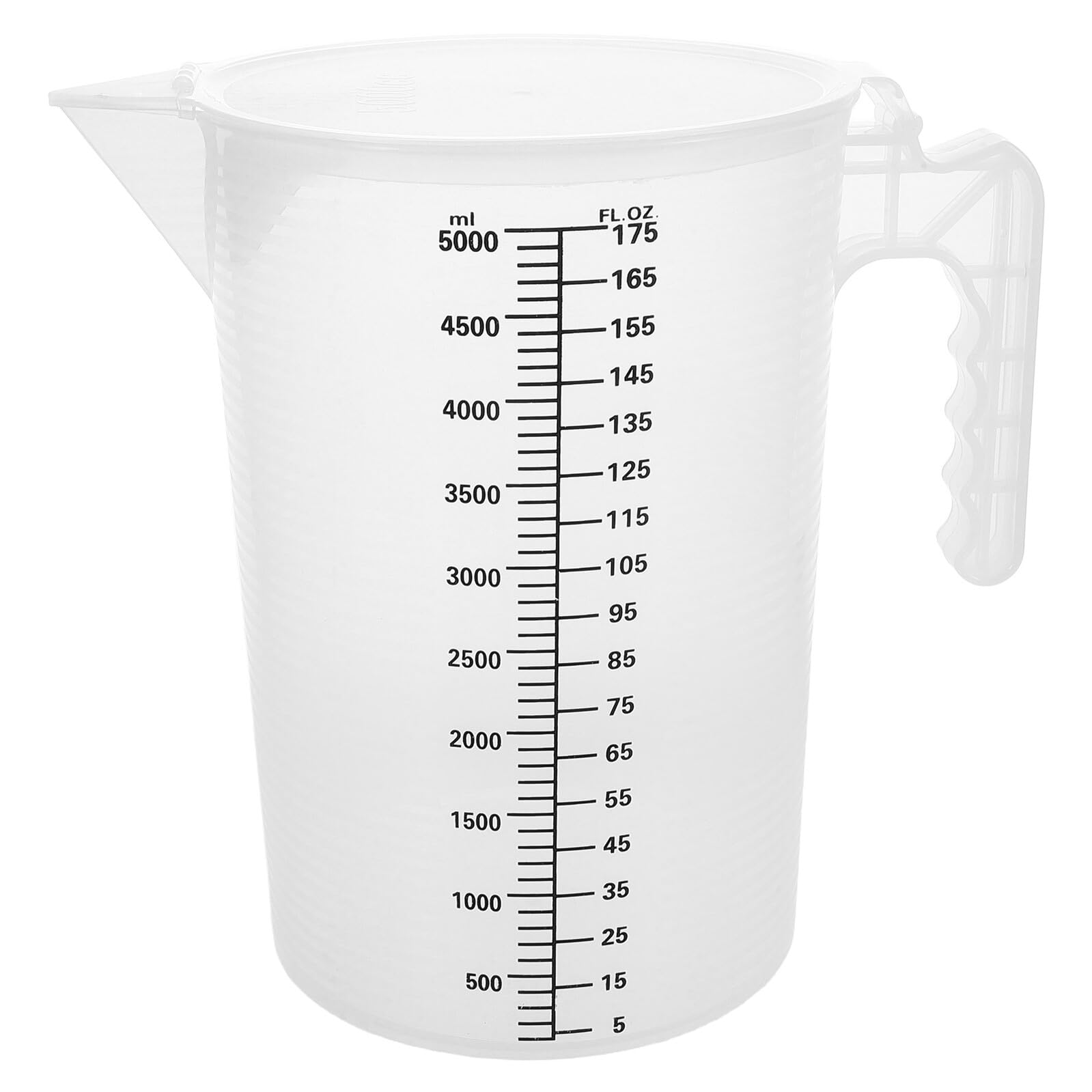 Vaso Medidor con Tapa de 5 L, Plástico Pp Transparente de Uso Alimentario