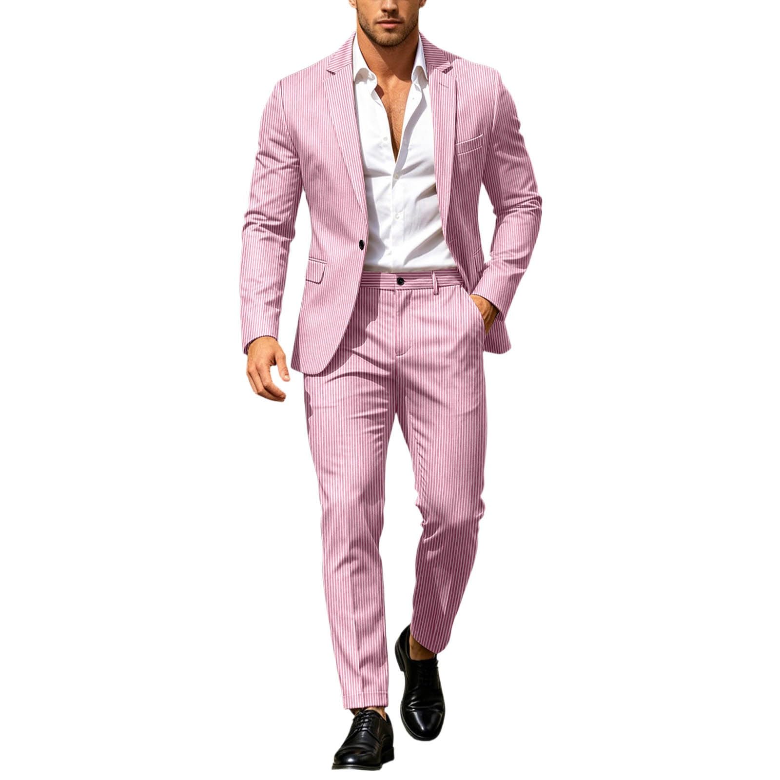 Tuta da uomo, 2 pezzi, estiva, spiaggia, matrimonio, sposo con pantaloni, per ballo di fine anno, smoking, set elegante per lavoro, matrimonio, abito da sera