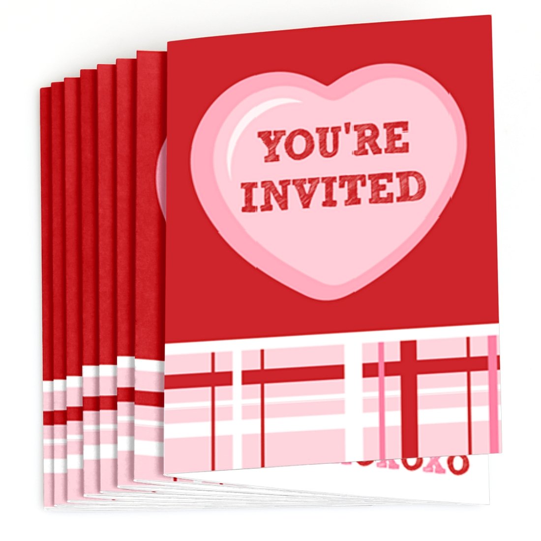 Big Dot of Happiness Conversation Hearts - Fill In Valentine's Day Party Invitations (8 count)