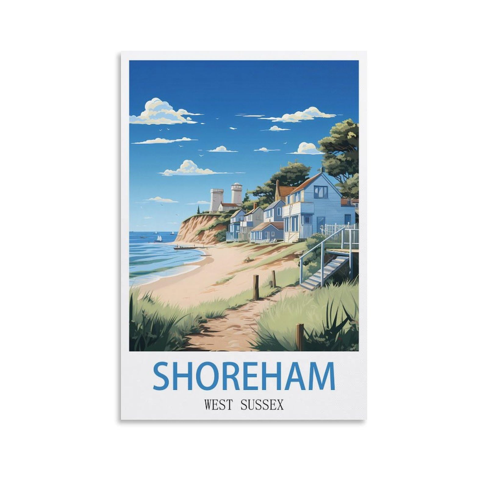 Metal Signs,Shoreham West Sussex,Tin Sign Retro Wall Art Poster for Home Man Cave, Cafe Bar Wall Decor 20x30cm