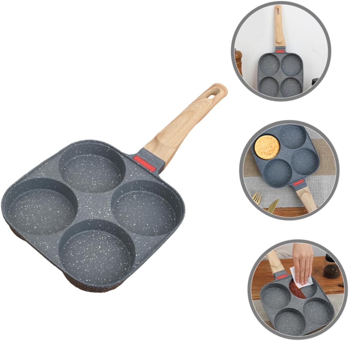 PRETYZOOM Egg Frying Pan Handle Nonstick Cookware for Breakfast for Frying Eggs Pancakes and Burgers Easy to Clean and Store
