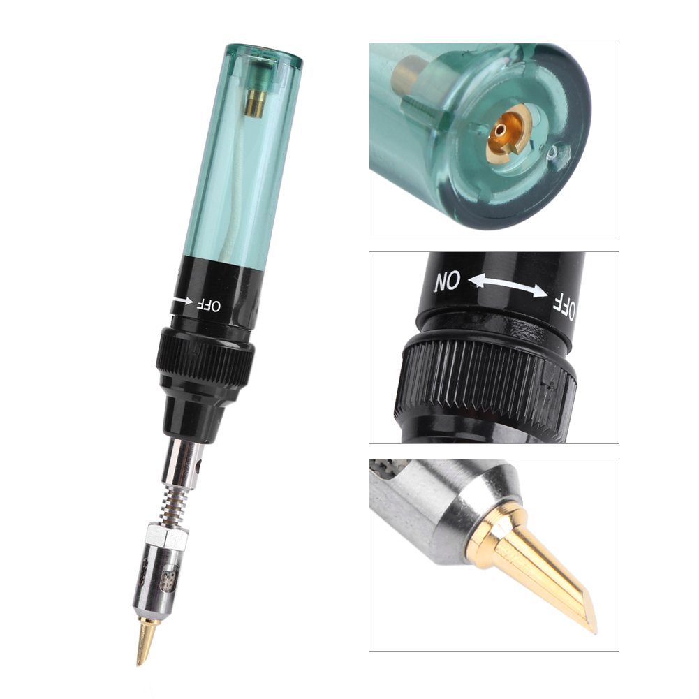 Penna per Saldatore, Strumento di Saldatura per Saldatura a Forma di Penna per Ferro a Gas Butano Ricaricabile Senza Cordone Portatile per Elettronica, Fai da Te per la Casa(Trasparente)