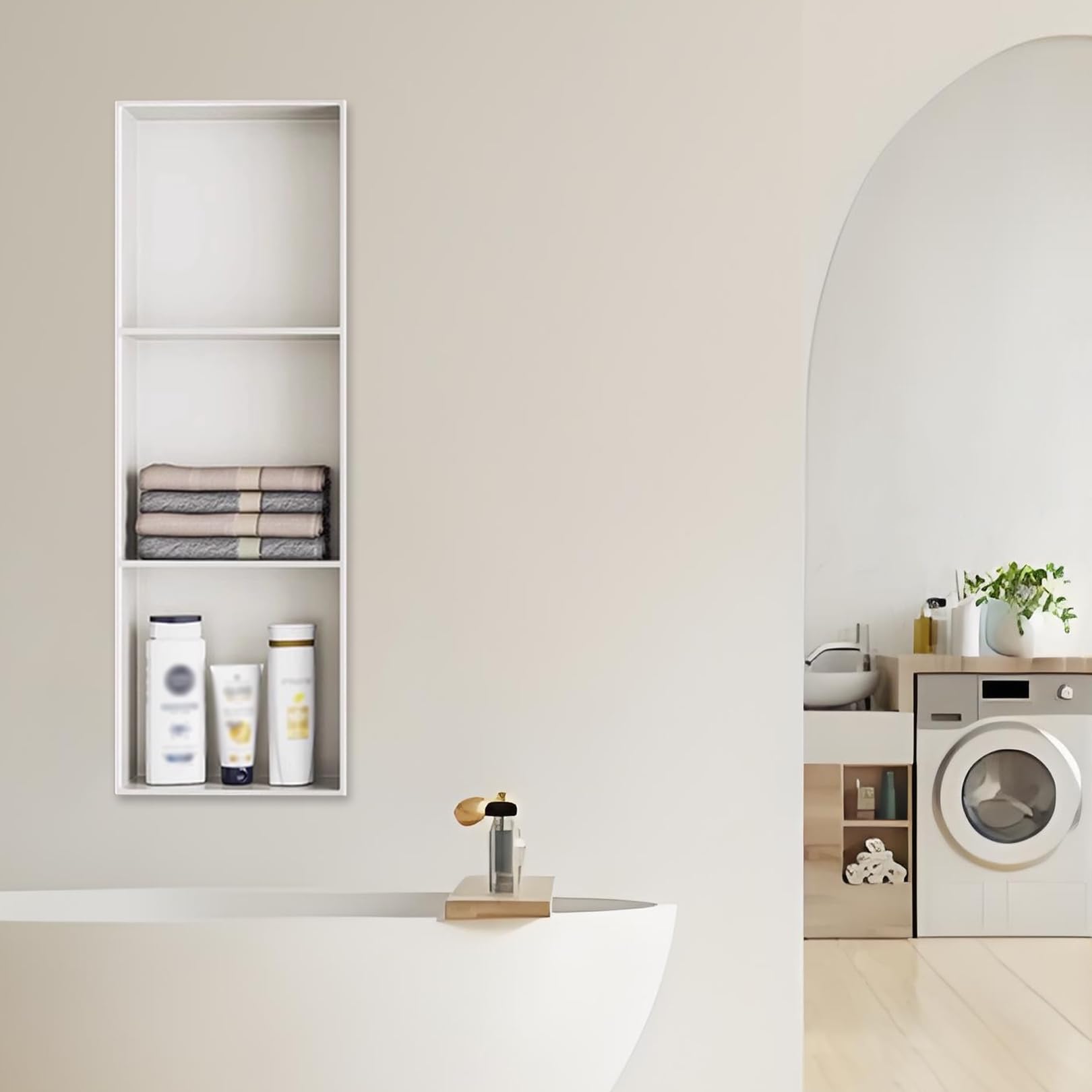Niche de douche inox SUS304 étagère encastrable pour une salle de bain zen et ordonnée