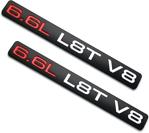 Miniatura 1 de SSDD 2 emblemas de gas de 6.6L L8T V8 litros 3D para capó de motor de repuesto para Chevrolet Silverado 2500HD 3500HD Z71 Gmc Sierra Placa de