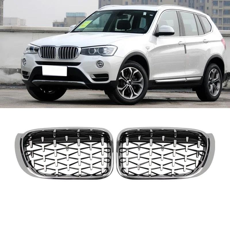 Grille de radiateur diamant argentée pour BMW E81 E82 E87 E88 style course - 2
