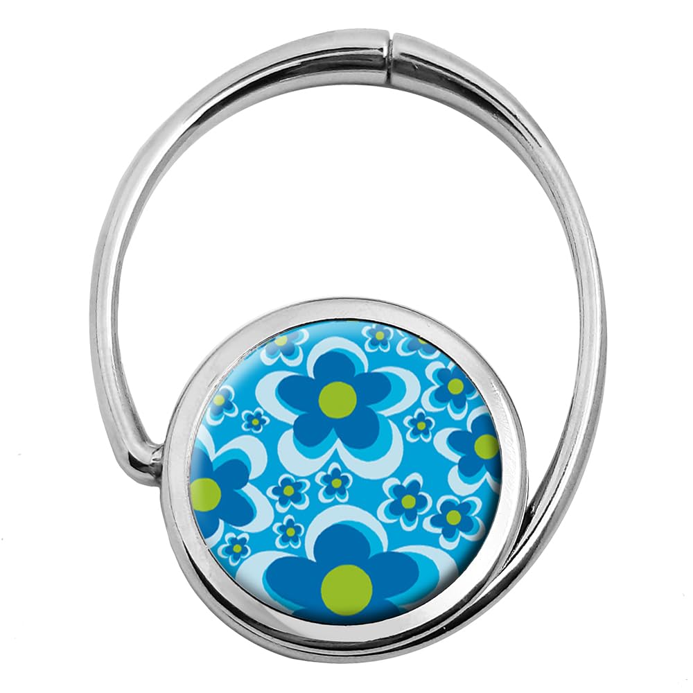 Miss Kha Blue - Bolso Plegable Con Flores Azules Acentuadas
