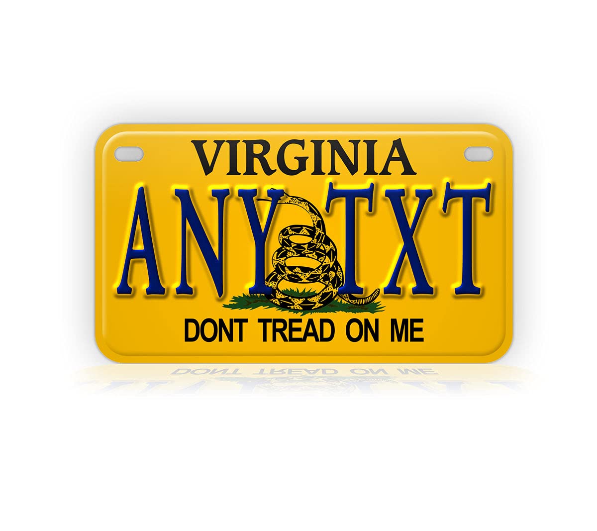 Amazon.com: Custom Virginia Don't Tread On Me State Mini-Size Motorcycle  License Plate Personalized VA DTOM Novelty Tag : Automotive