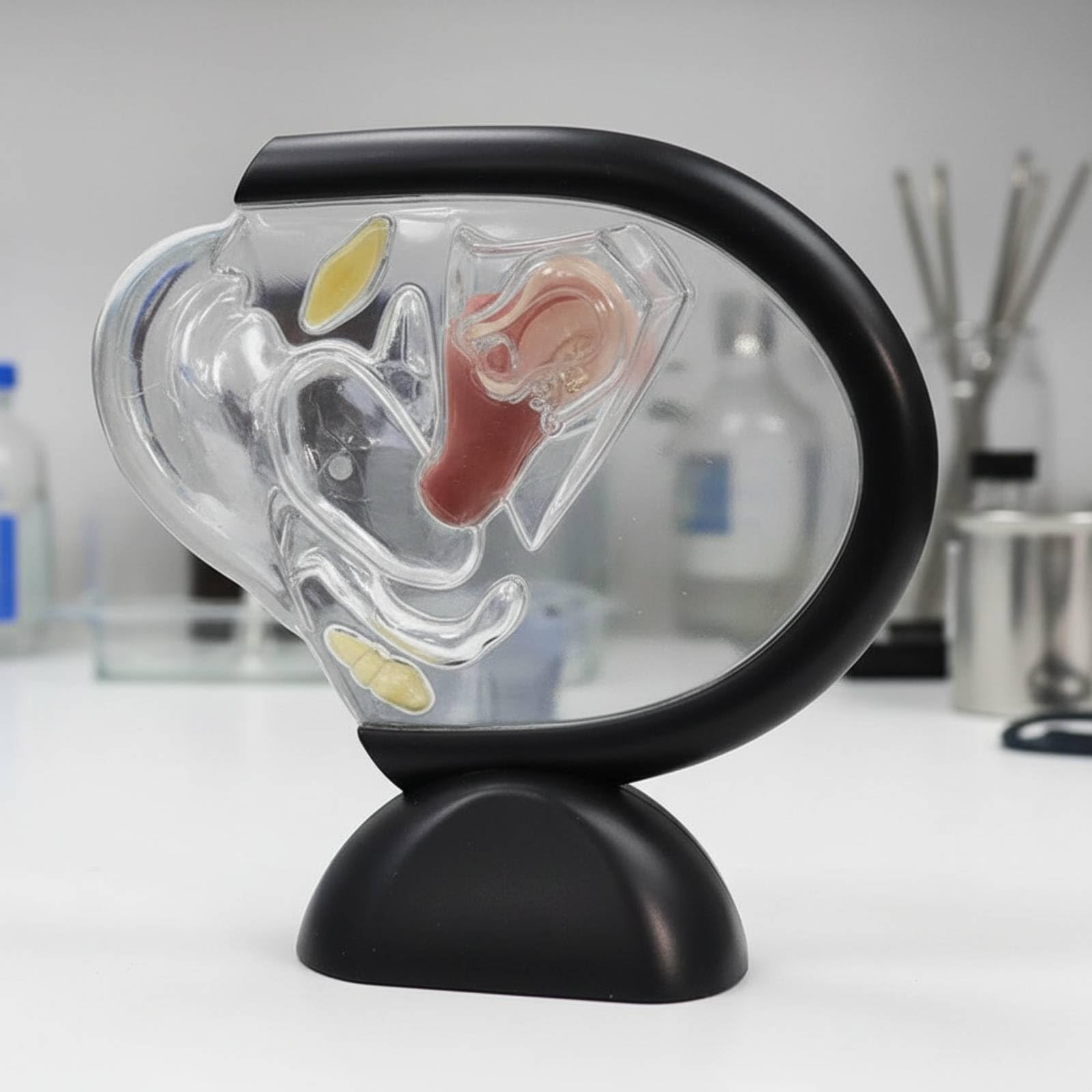Modèle Utérin Transparent Facile à Observer Maquette de Reproduction Féminine Haute Qualité Matériel Médical pour Classe, Établissement Médical