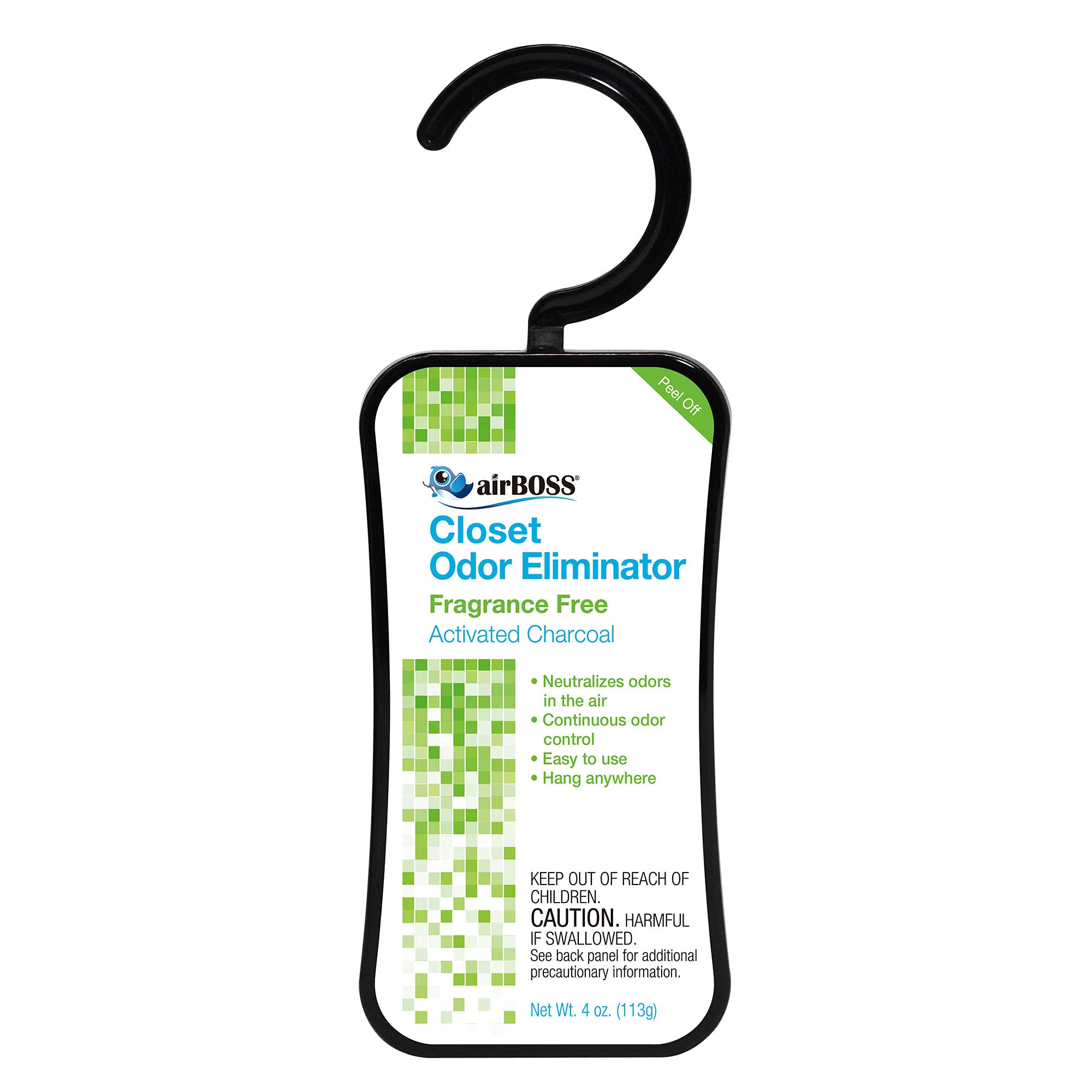 Closet Odor Eliminator with Activated Charcoal for Odor Control, Fragrance-Free, 4 Oz Hanger (Pack of 3)