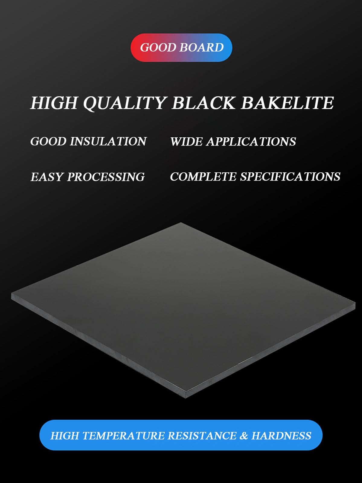 COYOUCO 300 x 500Mm Nero bachelite fenolico Laminato Foglio di Bordo del Bordo per Gli impianti elettrici ed elettronici, Artigianato Fai da Te,15mm