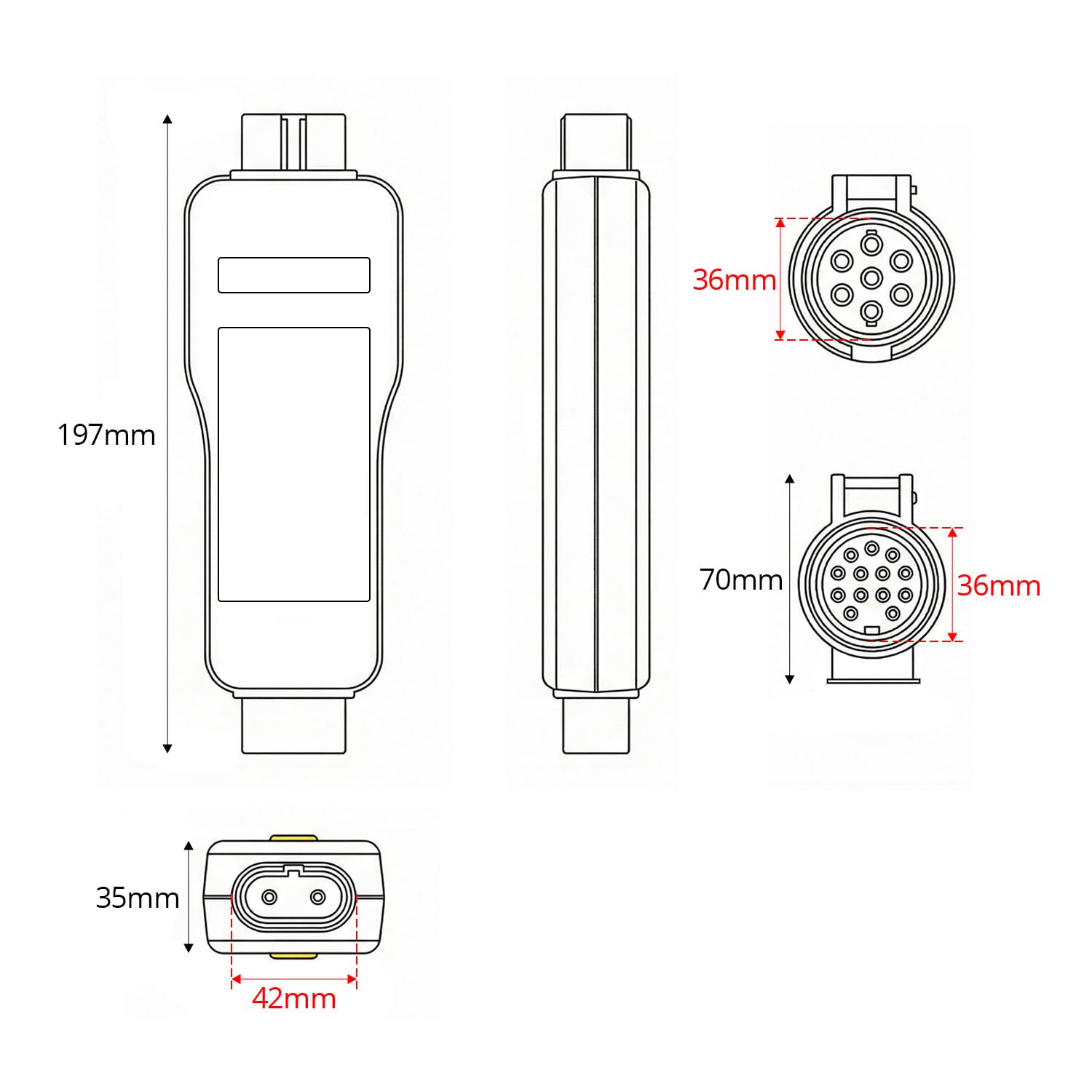 QWORK 7-pinowy tester przyczepy z 13-pinowym adapterem konwertera, do diagnostyki okablowania 12 V, do sprawdzania obwodów w samochodach, przyczepach kempingowych
