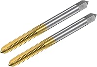 Vista 21 de uxcell Rosca métrica M0.8 x 0.2, cobalto recubierto de titanio HSS (acero de alta velocidad) 3 flautas rectas, mini micro tornillo roscado