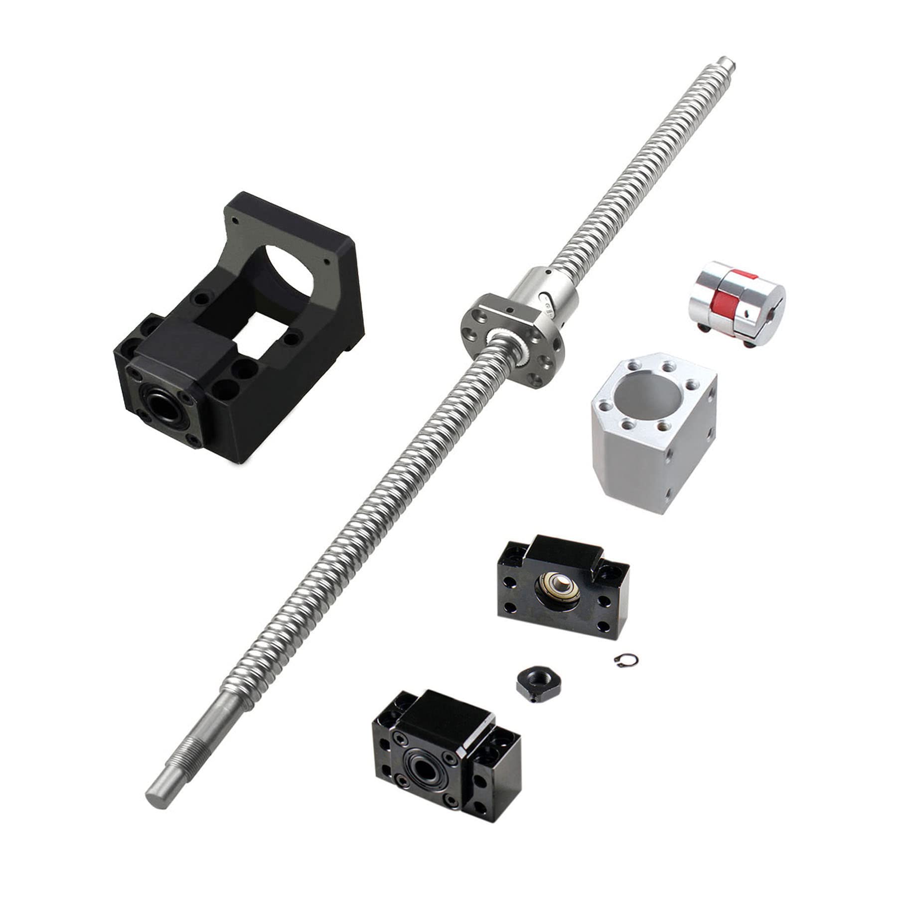 ANWOK 16mm Ballscrew SFU1605 500mm RM1605 Anti-Backlash Ball Screw + Ball Screw Nut+ BK12/BF12 Supports+ Coupler+ Nut Housing+ Motor Bracket for Nema 23 High Precision Part for CNC Machine