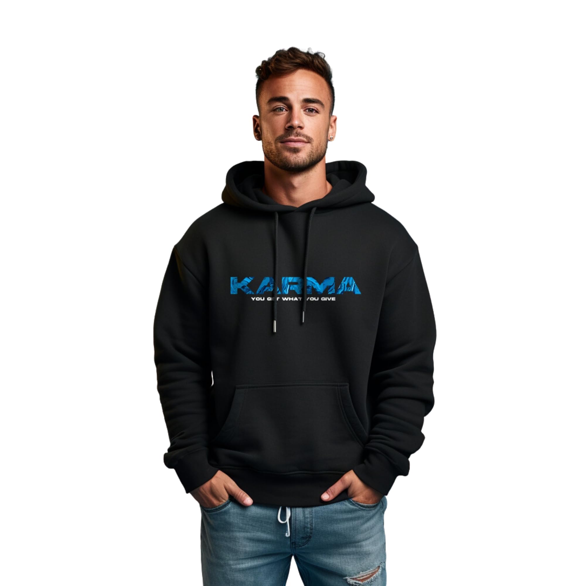 prabhu bhakti Prabhubhakti Men's Karma Text Printed Black Hoodie | Pullover Full Sleeve Hoodies for Men-picture-48