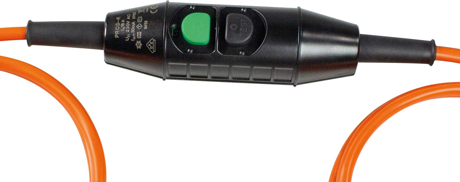 as - Schwabe alargador de Cables 2 x 1,5 m H07BQ-F 3G2,5 - con PRCD-K Interruptor de protección Personal intermedio 30 mA - 230V / 16A / 3.500W - Resistente al Polvo y a Las Salpicaduras IP44, 45401