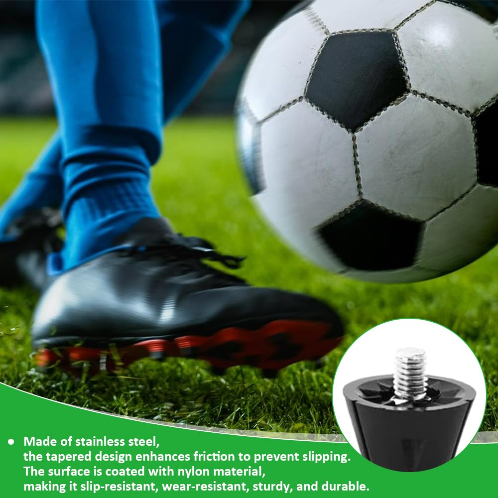 12 Pièces Crampon Plastique a Visser Foot 13/16 mm, Crampons de Rechange en Aluminium pour Chaussures de Football en Nylon Conception Effilée AntidéRapante pour Une Meilleure Traction (Noir)