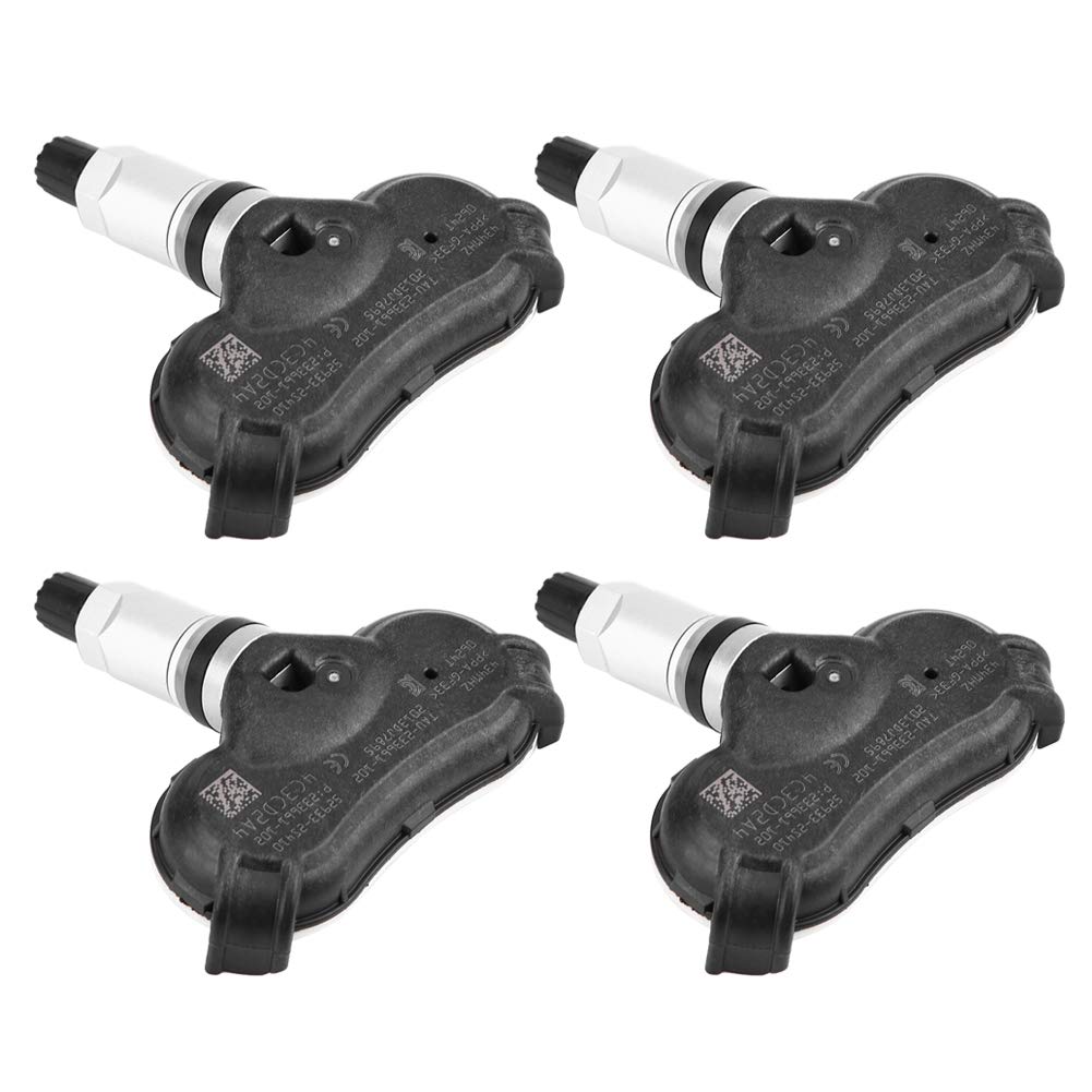 KIMISS 4 stücke ABS Auto TPMS Reifendruckkontrollsensoren Reifendrucksensor für IX35 52933-2S410 (Negro + Silber)