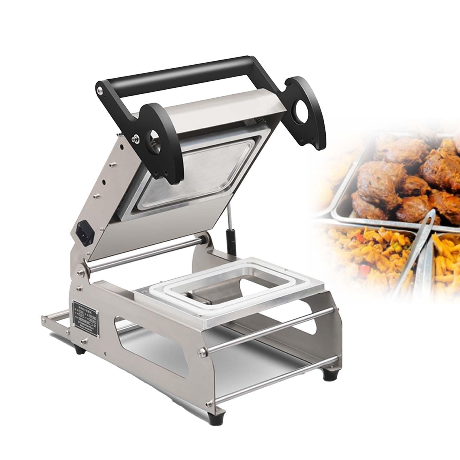Macchina manuale per sigillare vassoi, attrezzatura per l'imballaggio alimentare in acciaio inossidabile, per scatole da asporto, carne, vassoi per pasti e negozi di gastronomia