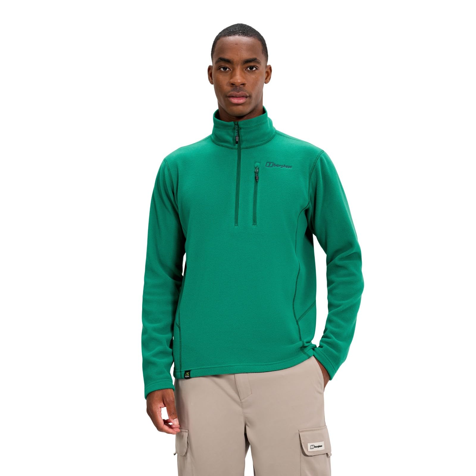 Berghaus Men's Prism Micro Polartec Fleece Half Zip Jacket Fleece Half Zip, Green, M