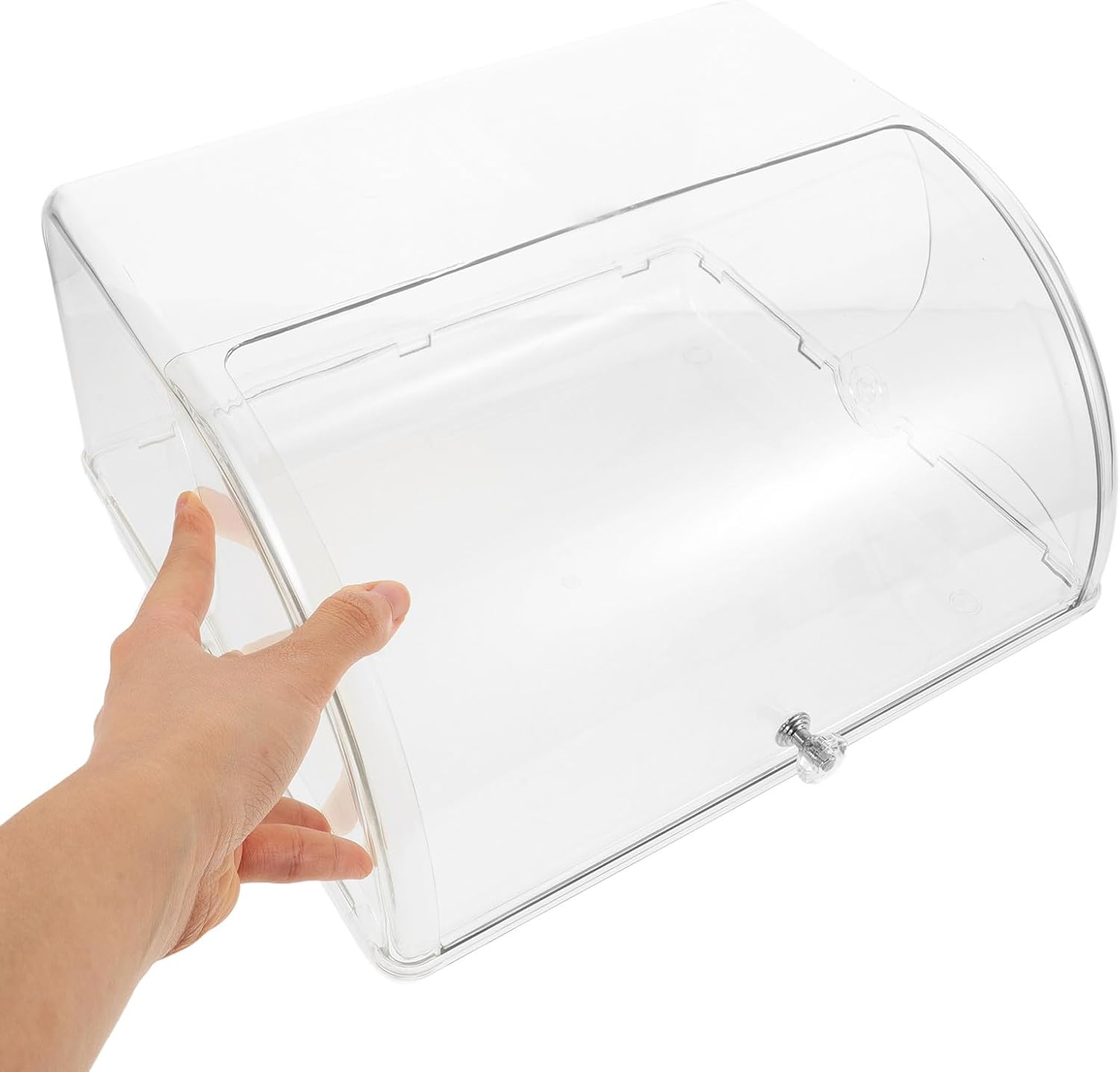 Cabilock Airtight Bread Container with Roll-top Lid Plastic Bread Box for Kitchen Counter Storage Muffins Cookies and Sandwiches