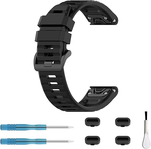 Correa de reloj de silicona deportiva compatible con Garmin de 1.024in, liberación rápida, fácil ajuste, para Fenix 7x, Fenix 6x Pro, Fenix 6x,