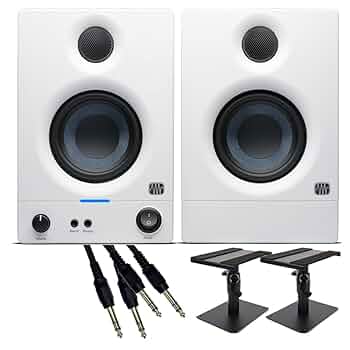 Amazon | PreSonus Eris 3.5 ホワイト 1ペア ケーブル スタンド