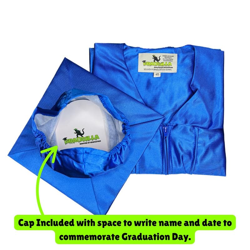 Image of Gradzilla Graduation Cap and Gown Set - Shiny Finish for High School and College, Durable Robes for Commencement Ceremonies
