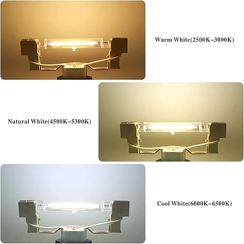 Miniatura 4 de R7s - 2 bombillas COB regulables de 20 W, bombillas halógenas equivalentes a 200 W, súper brillo, luces LED de doble extremo para lámparas de pie,