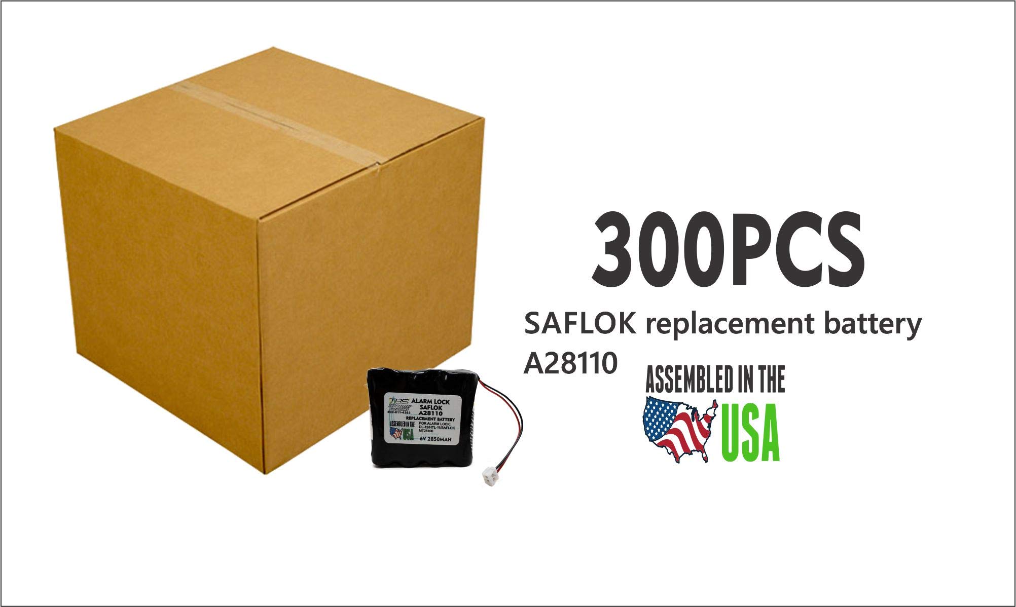 300PCS Replacement SAFLOK A28110 6V Hotel Door Lock Battery Fits 884952, A28110, A28100, DL-12/4, HTL-11/13, Intellis, MT