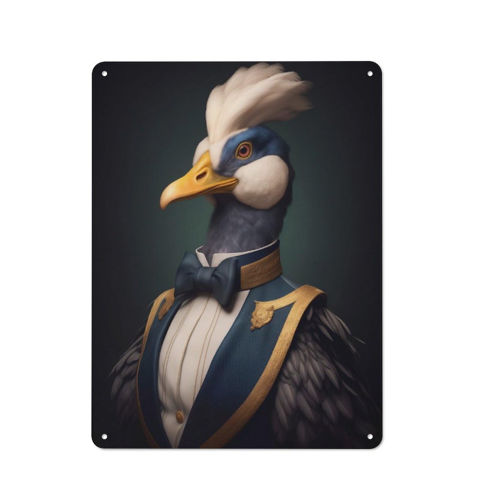Junmoney Dapper Duck In Tuxedo Metal Wall Sign 40X30cm, Rustic Decor For Hallway Wall, For Metal Sign Collectors, For Garage And Workshop Walls