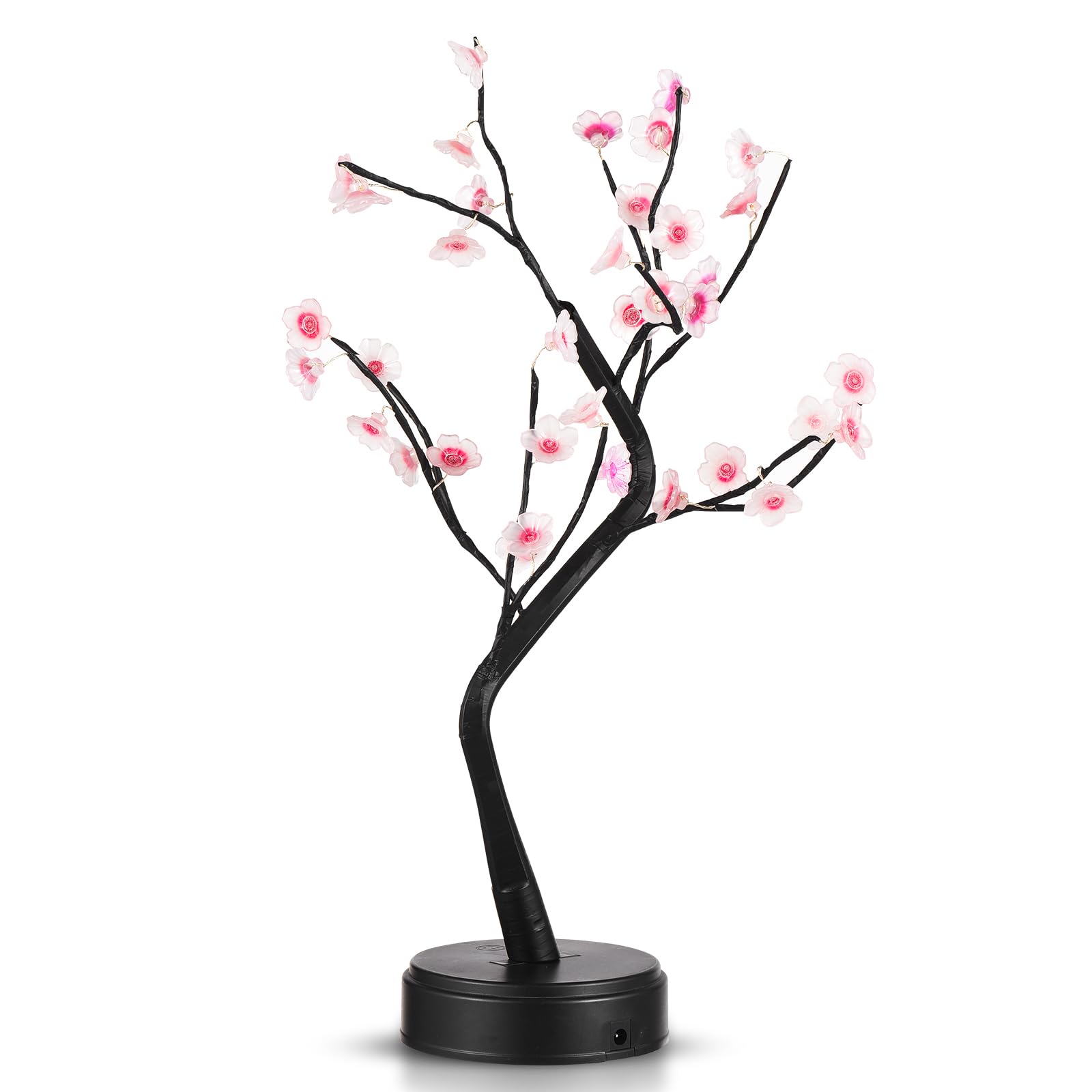Irishom Cherry Blossom Tree Lamp for Indoor Decor - 36 Light Cherry Flower USB and Battery Operated - Touch Switch, 2 Light Modes - Aesthetic Room Decor for Home, Office, Party