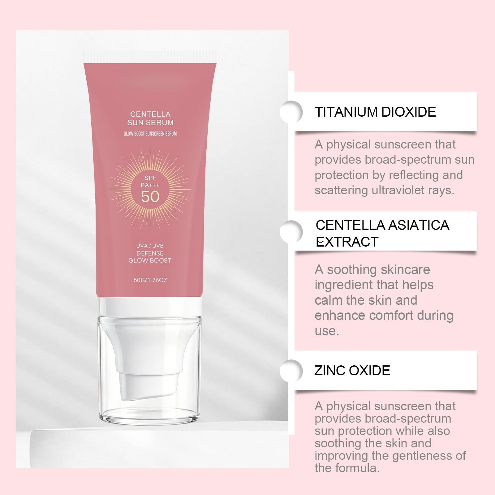 Crema solare per viso, idratante per il viso, senza olio, la consistenza è leggera, impermeabile, penetra rapidamente e non ostruisce i pori, protegge la pelle e illumina la tinta fresca e cremosa